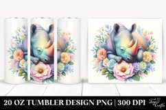 Colorful Rhino Painting | 20 oz Tumbler Product Image 1