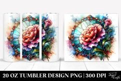 20 Oz Tumbler Sublimation | Colorful Carnation Stained Product Image 1