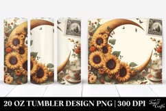 Vintage Postcard Half Moon Sunflowers Tumbler Product Image 1