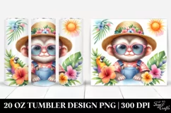 Watercolor Cute Baby Monkey | 20 Oz Tumbler Product Image 1