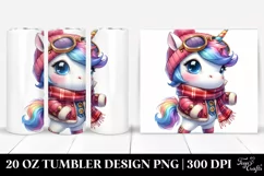 Excited Cute Unicorn, Transparent 20 Oz Tumbler Product Image 1