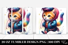 Running Cat Watercolor | 20 oz Tumbler Product Image 1
