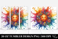 Colorful Watercolor Sun | 20 oz Tumbler Product Image 1