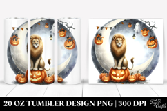 Halloween Lion Sitting on Moon 20 Oz Tumbler Product Image 1