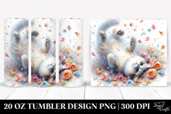 20 Oz Tumbler Sublimation | Tumbling Cat Spring Petals Product Image 1