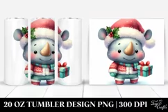 Expressive Baby Rhino Dressed for Winter, High-Res 20 Oz Product Image 1