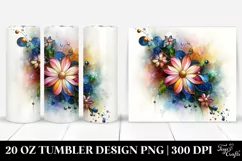 Colorful Small Stained Cosmos | 20 oz Tumbler Product Image 1