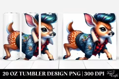 Vibrant Baby Deer Running with Cool Haircut | 20 oz Tumbler Product Image 1