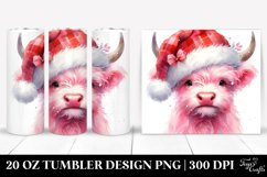 New Year Highland Cow Clipart, High-Res 20 Oz Tumbler Product Image 1