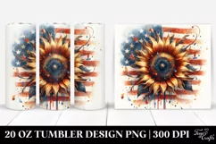 Watercolor Vintage Rusted Sunflower with Confetti | 20 oz Product Image 1