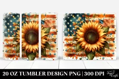 Watercolor Vintage Rusted Sunflower with Confetti | 20 oz Product Image 1