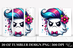 Contemptuous Ghost with Flower 20 Oz Tumbler Product Image 1