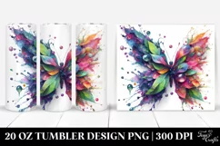 sAbstract Vibrant Watercolor Butterfly | 20 oz Tumbler Product Image 1