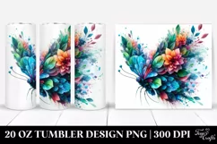 sAbstract Vibrant Watercolor Butterfly | 20 oz Tumbler Product Image 1