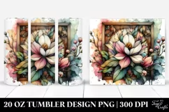 Abstract Pastel Magnolia Stained 20 Oz Tumbler Product Image 1