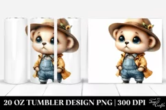 Baby Bear in Sun Hat Clipart, High-Res 20 Oz Tumbler Product Image 1