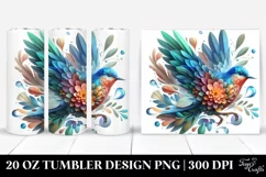 Abstract Vibrant Watercolor Bird | 20 oz Tumbler Product Image 1
