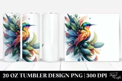 Abstract Vibrant Watercolor Bird | 20 oz Tumbler Product Image 1