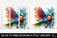 Abstract Vibrant Watercolor Bird | 20 oz Tumbler Product Image 1