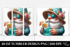 Detailed Gnome Beach Wear Turquoise Hat | 20 Oz Tumbler Product Image 1