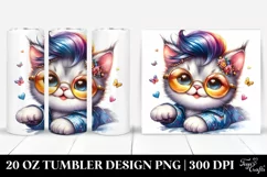 Cute Baby Cat Playing with Cool Haircut | 20 oz Tumbler Product Image 1
