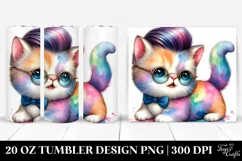 Cute Baby Cat Playing with Cool Haircut | 20 oz Tumbler Product Image 1