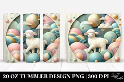 3D Embossed Lamb Clipart 20 Oz Tumbler Product Image 1
