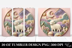 3D Embossed Lamb Clipart 20 Oz Tumbler Product Image 1