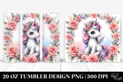 Cute Baby Unicorn Pastel Clipart | 20 oz Tumbler Product Image 1