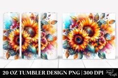 Abstract Sunflower Watercolor | 20 Oz Tumbler Product Image 1