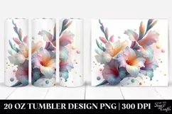 Abstract Pastel Gladiolus Clipart 20 Oz Tumbler Product Image 1