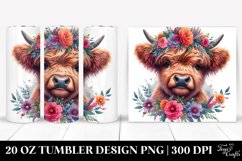 Contempt Highlandcow with Floral Wreath, Transparent 20 Oz Product Image 1