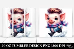 Baby Pig Running 20 Oz Tumbler Product Image 1