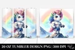 Cute Baby Unicorn Poses as Body Builder | 20 oz Tumbler Product Image 1
