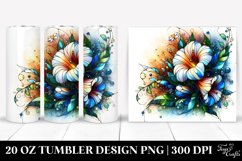 20 Oz Tumbler Sublimation | Colorful Morning Glory Stained Product Image 1
