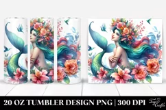 Mermaid Floral Wreath Tumbler Product Image 1