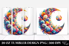 Colorful Whimsical Vibrant Moon | 20 Oz Tumbler Product Image 1