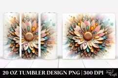 Abstract Pastel Gerbera, Transparent 20 Oz Tumbler Product Image 1