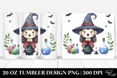 Excited Witch with Potion Clipart, High-Res 20 Oz Tumbler Product Image 1