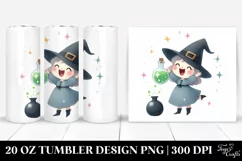 Excited Witch with Potion Clipart, High-Res 20 Oz Tumbler Product Image 1
