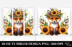 Vibrant Boho Cute Baby Fox | 20 Oz Tumbler Product Image 1