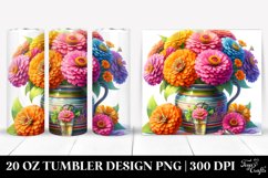 20 Oz Tumbler Sublimation | colorful Zinnia Can Product Image 1