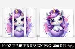 Watercolor Unicorn Violet | 20 Oz Tumbler Product Image 1