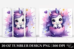 Watercolor Unicorn Violet | 20 Oz Tumbler Product Image 1