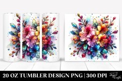 20 Oz Tumbler Sublimation | Colorful Stained Watercolor Product Image 1