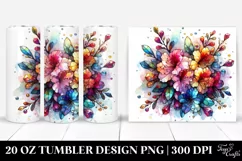 20 Oz Tumbler Sublimation | Colorful Stained Watercolor Product Image 1