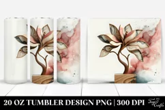 Abstract Wooden Small Magnolia | 20 Oz Tumbler Product Image 1