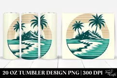 Retro Tropical Beach Island | 20 Oz Tumbler Product Image 1