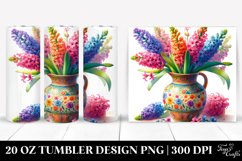 20 Oz Tumbler Sublimation | Colorful Hyacinth Watercolor Product Image 1