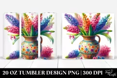 20 Oz Tumbler Sublimation | Colorful Hyacinth Watercolor Product Image 1
